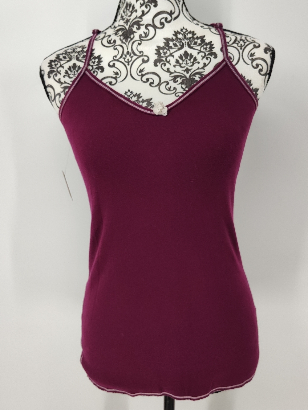 lei Women's Maroon Spaghetti-Strap Racer Back Camisole Size Medium